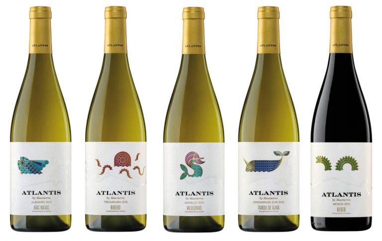 etiqueta vino blanco galicia atlantis