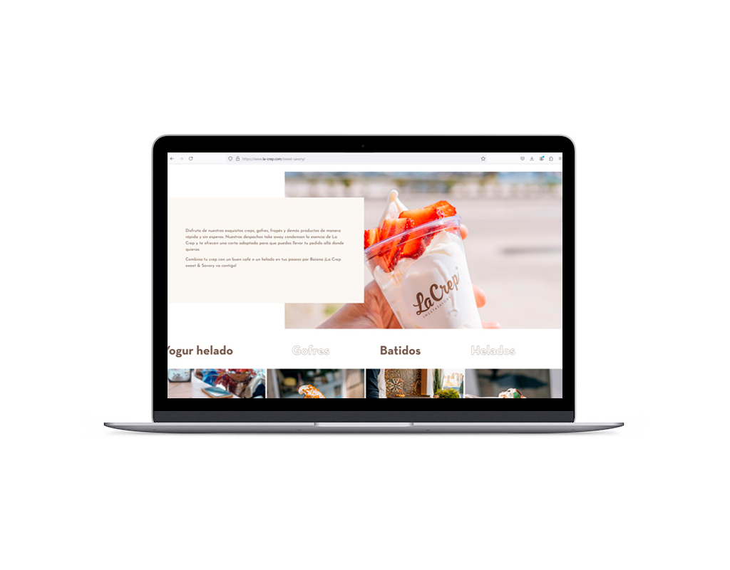Diseño dep agina web para gofres y helados en Vigo