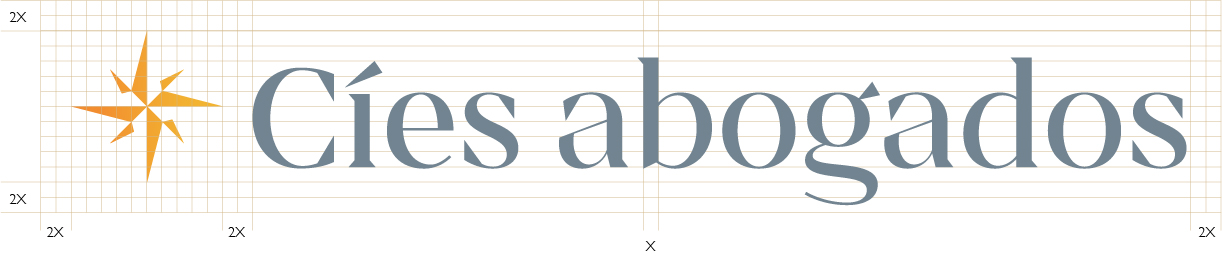 Logotipo sobre retícula y acotado diseñado por estudio de imagen corporativa en Vigo